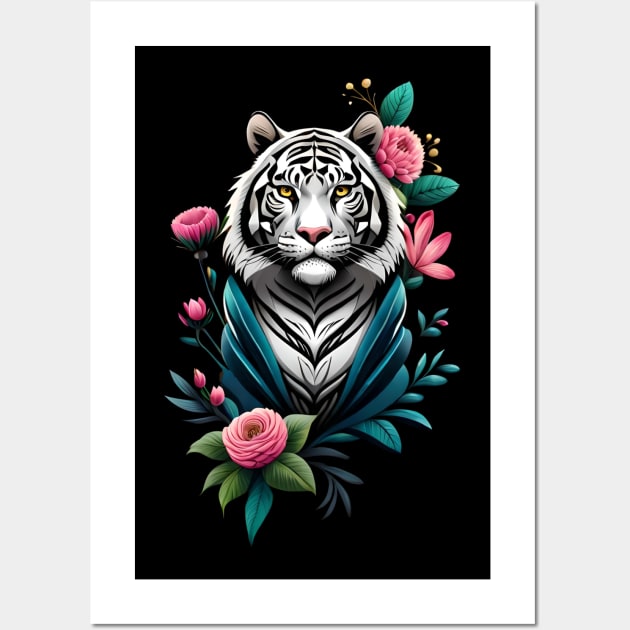 white tiger Wall Art by Dandeliontattoo